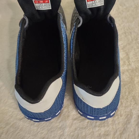 Juntu Men's Size 10.5 Loafers Blue Gray Driving Mesh Breathable Lace Up - Picture 4 of 10